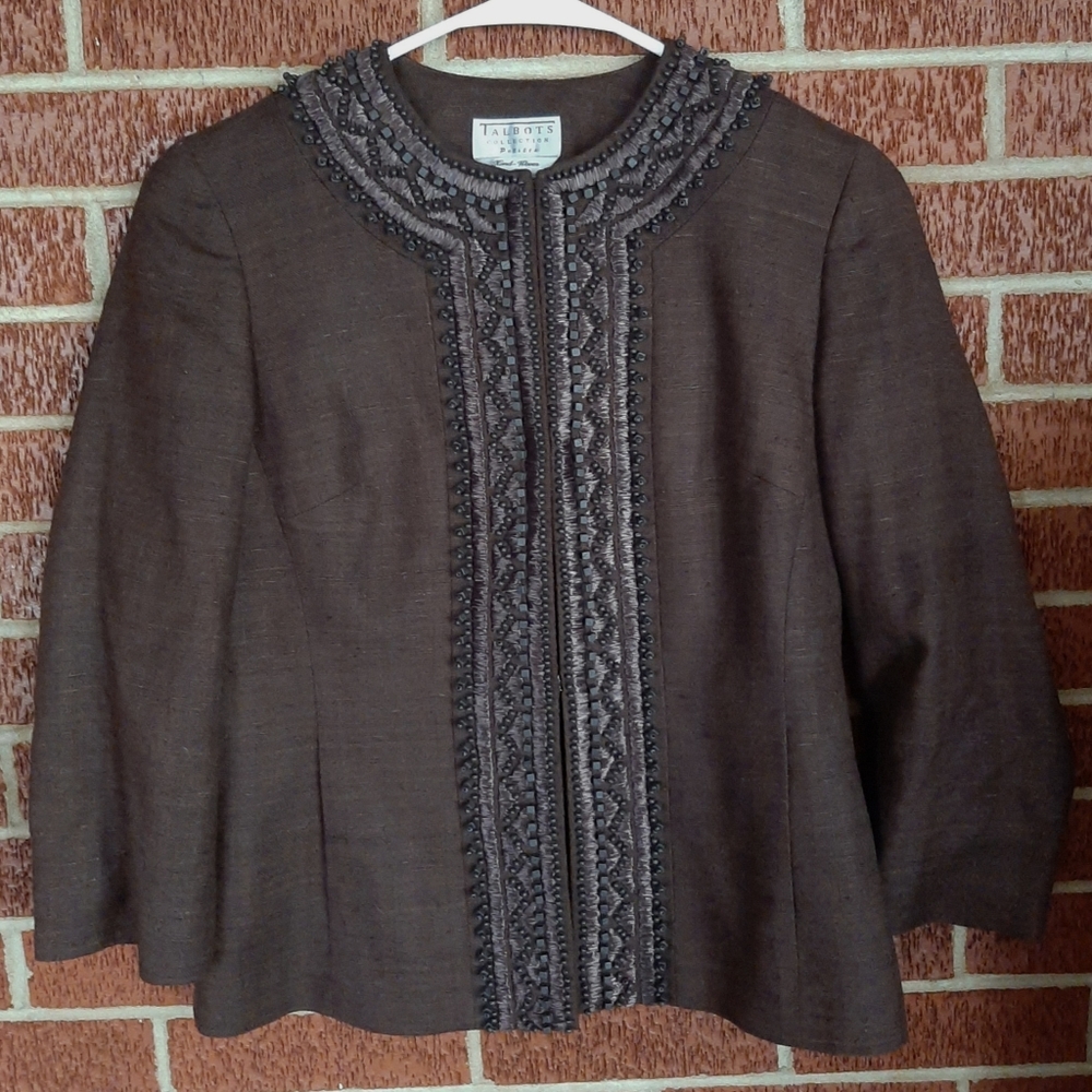TALBOTS Collection Hand Woven Silk Jacket 6P